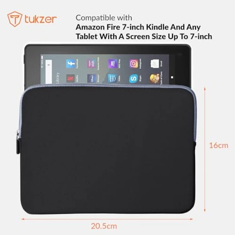 Tukzer Amazon Fire 7-inch Kindle Sleeve Case Cover Pouch Lightweight Easy to Carry (Black) Tukzer Amazon Fire 7-inch Kindle Sleeve Case Cover Pouch Lightweight Easy to Carry (Black)