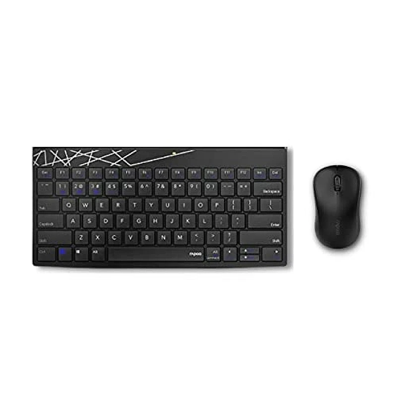 Rapoo 8000M Multi-Mode Keyboard and Mouse Set Bluetooth 3.0/4.0 Wireless 2.4 GHz 1300 DPI Combo- Black Rapoo 8000M Multi-Mode Keyboard and Mouse Set Bluetooth 3.0/4.0 Wireless 2.4 GHz 1300 DPI Combo- Black