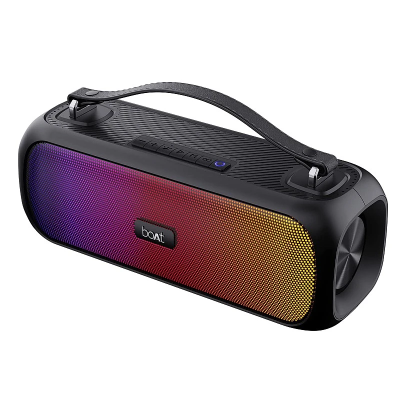 boAt Stone Symphony Portable Bluetooth Speaker with 20W RMS Stereo Sound Party LEDs Midnight Black boAt Stone Symphony Portable Bluetooth Speaker with 20W RMS Stereo Sound Party LEDs Midnight Black
