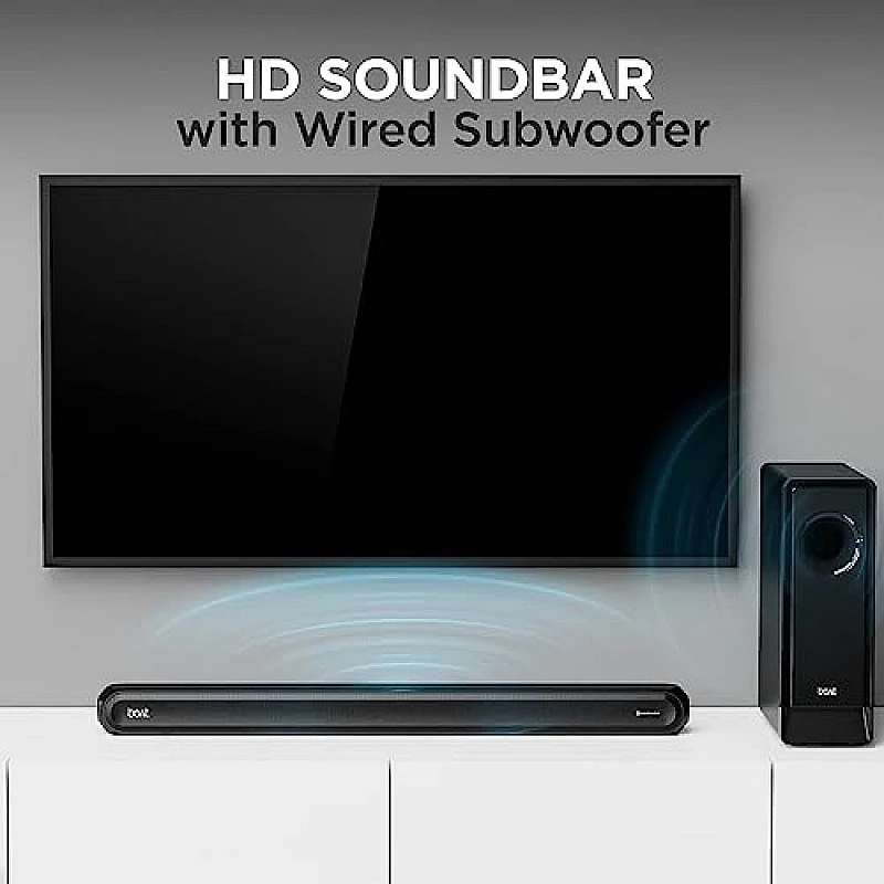 boAt Aavante Bar 1650D Bluetooth Soundbar with Dolby Audio, 120W (Pitch Black) boAt Aavante Bar 1650D Bluetooth Soundbar with Dolby Audio, 120W (Pitch Black)