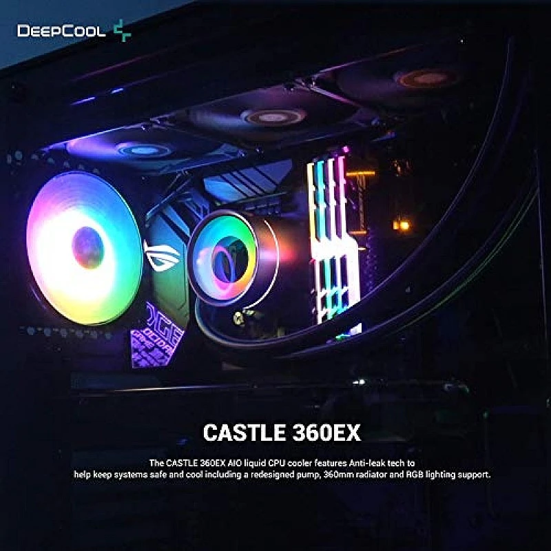 DEEPCOOL Castle 360EX, Addressable RGB AIO Liquid CPU Cooler DEEPCOOL Castle 360EX, Addressable RGB AIO Liquid CPU Cooler