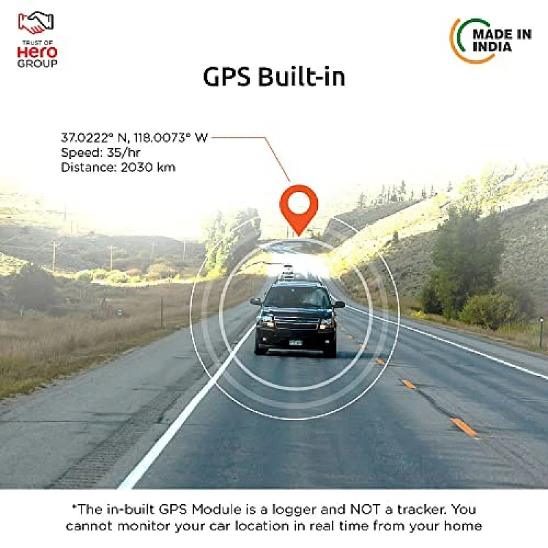 Qubo Car Dash Camera Pro 4K Dual Channel from Hero Group, Front 8MP 2160P and Rear 2MP 1080P, Made in India, ADAS, Built-in Wi-Fi Qubo Car Dash Camera Pro 4K Dual Channel from Hero Group, Front 8MP 2160P and Rear 2MP 1080P, Made in India, ADAS, Built-in Wi-Fi