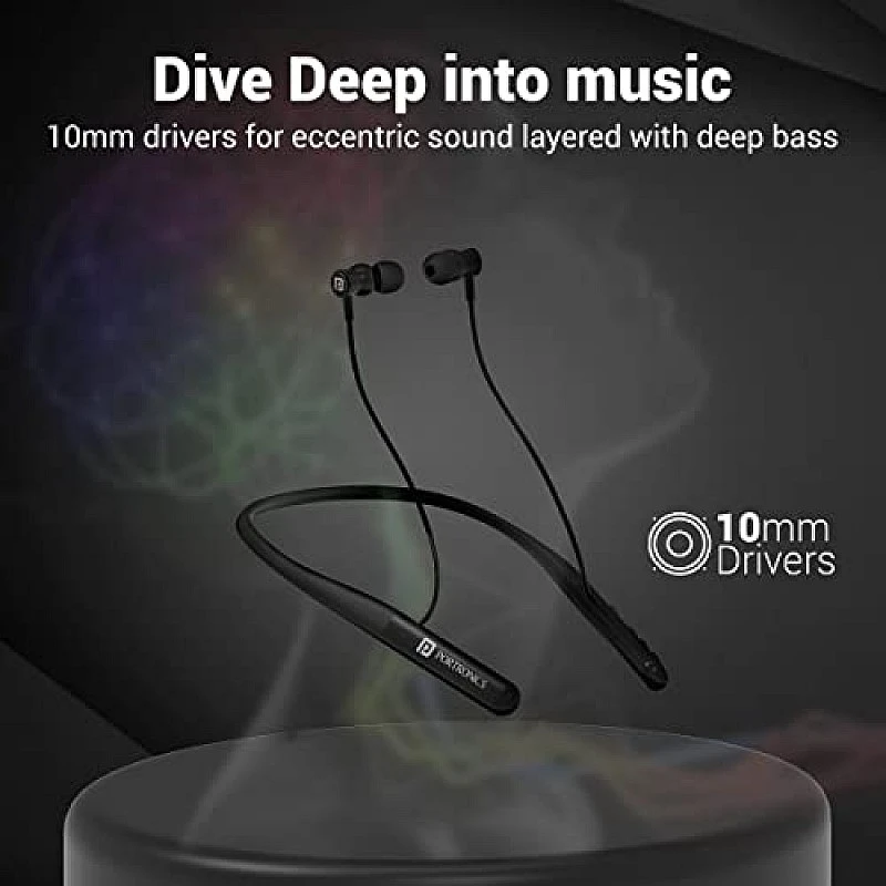 Portronics Harmonics Z4 Wireless Bluetooth 5.3 Neckband in Ear Earphones with mic Portronics Harmonics Z4 Wireless Bluetooth 5.3 Neckband in Ear Earphones with mic