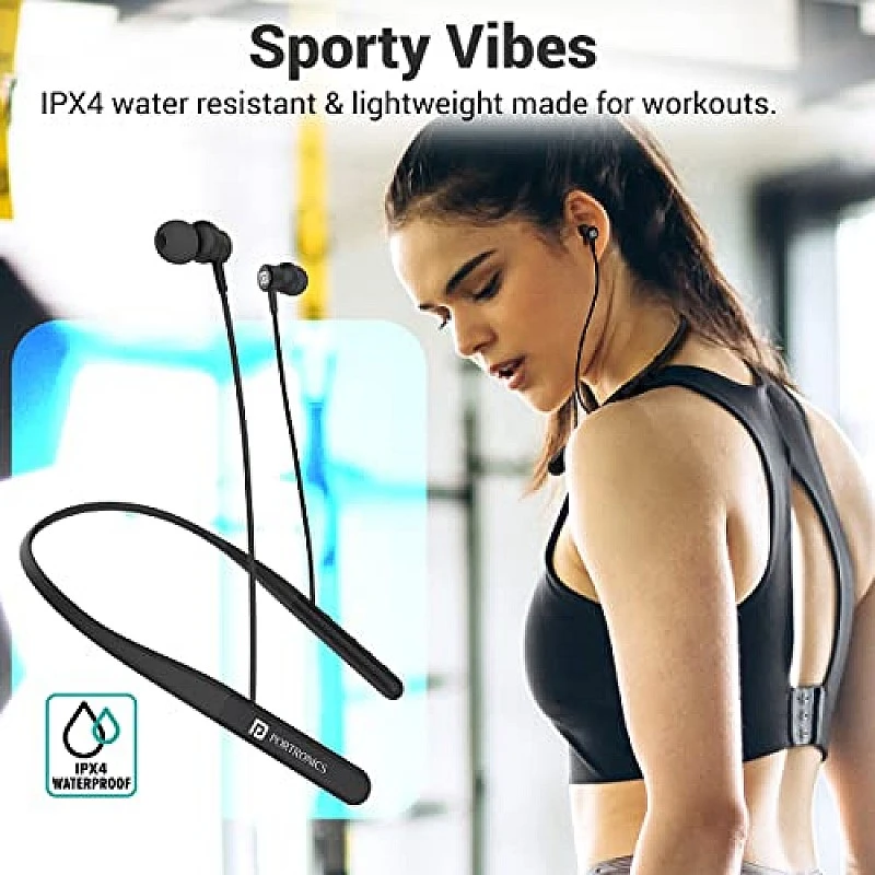 Portronics Harmonics Z4 Wireless Bluetooth 5.3 Neckband in Ear Earphones with mic Portronics Harmonics Z4 Wireless Bluetooth 5.3 Neckband in Ear Earphones with mic