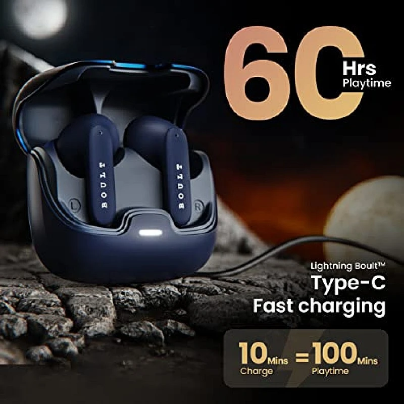 Boult Audio Z40 True Wireless in Ear Earbuds with 60H Playtime, Zen™ ENC Mic (Blue) Boult Audio Z40 True Wireless in Ear Earbuds with 60H Playtime, Zen™ ENC Mic (Blue)