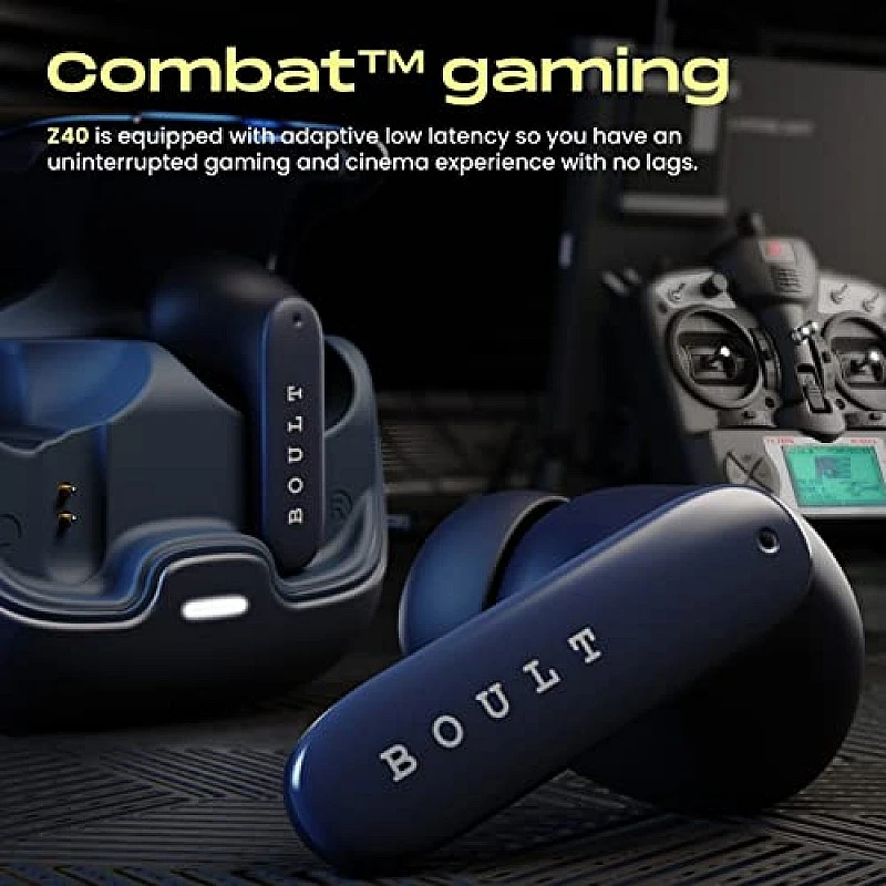 Boult Audio Z40 True Wireless in Ear Earbuds with 60H Playtime, Zen™ ENC Mic (Blue) Boult Audio Z40 True Wireless in Ear Earbuds with 60H Playtime, Zen™ ENC Mic (Blue)