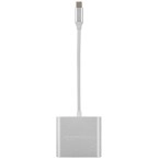 AmazonBasics 3 in 1 Type C USB Port Hub, HD 4K HDMI with PD Charging, USB 3.0, Compact Extension Adapter, Aluminium Case (Grey)