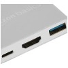 AmazonBasics 3 in 1 Type C USB Port Hub, HD 4K HDMI with PD Charging, USB 3.0, Compact Extension Adapter, Aluminium Case (Grey)