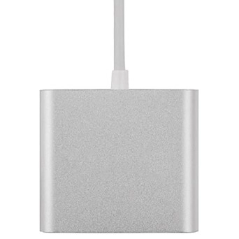 AmazonBasics 3 in 1 Type C USB Port Hub, HD 4K HDMI with PD Charging, USB 3.0, Compact Extension Adapter, Aluminium Case (Grey)