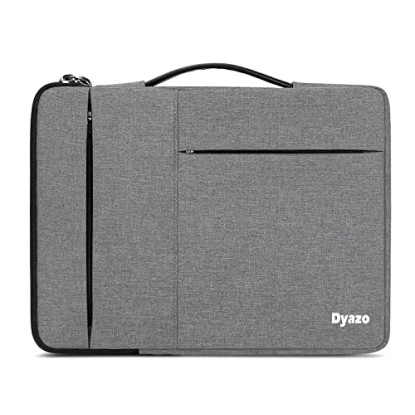 DYAZO 15" to 15.6 Inch Laptop Sleeve/Cover with Handle & Two Front Accessories Pockets (Grey)