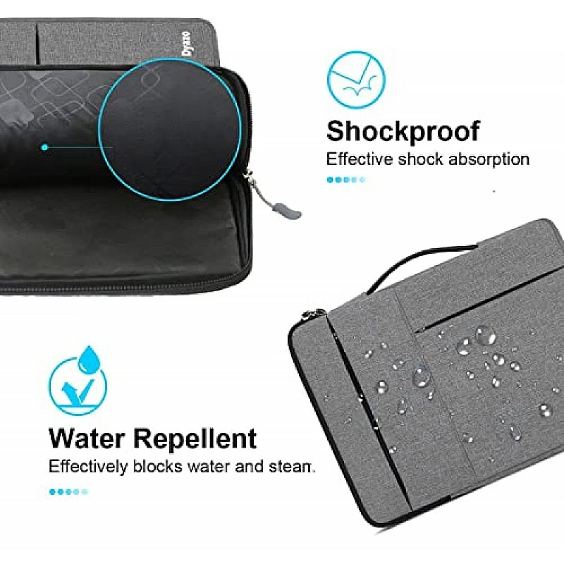 DYAZO 15" to 15.6 Inch Laptop Sleeve/Cover with Handle & Two Front Accessories Pockets (Grey) DYAZO 15" to 15.6 Inch Laptop Sleeve/Cover with Handle & Two Front Accessories Pockets (Grey)