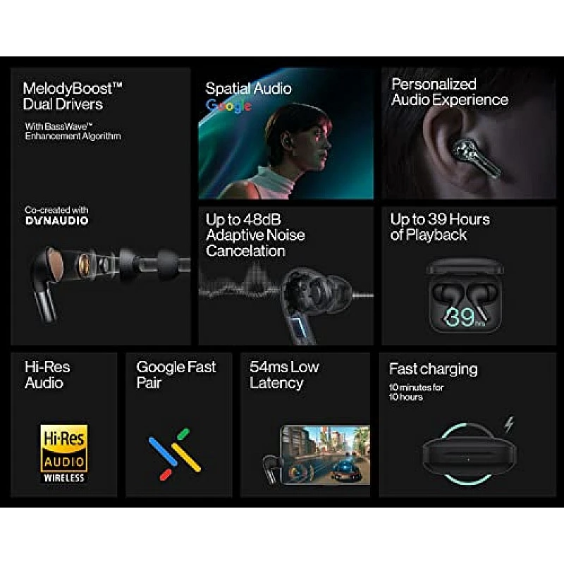 OnePlus Buds Pro 2 Bluetooth Truly Wireless in Ear Earbuds Black OnePlus Buds Pro 2 Bluetooth Truly Wireless in Ear Earbuds Black