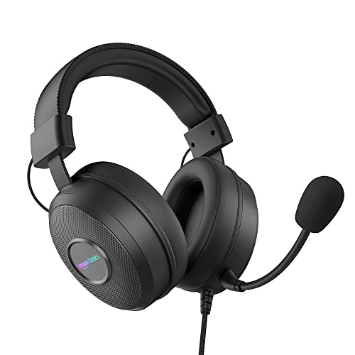 Amazon Basics Wired Over Ear Gaming Headphones mic for PC, Laptop | Static RGB | (Black) Amazon Basics Wired Over Ear Gaming Headphones mic for PC, Laptop | Static RGB | (Black)