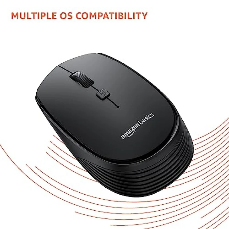Amazon Basics Wireless Optical Mouse with 2.4Ghz, USB Nano Dongle, Optical Orientation, Click Wheel, Adjustable Dpi Black Amazon Basics Wireless Optical Mouse with 2.4Ghz, USB Nano Dongle, Optical Orientation, Click Wheel, Adjustable Dpi Black