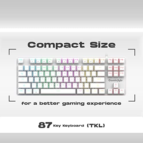 Cosmic Byte CB-GK-37 Firefly Per-Key RGB TKL Mechanical Keyboard with Swappable Outemu Red Switch (White)