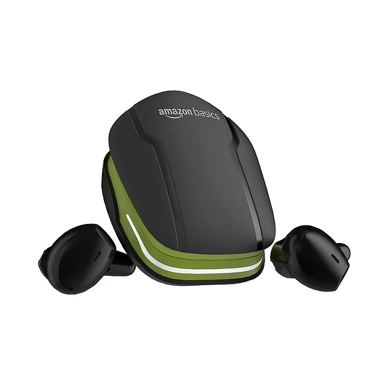 Amazon Basics True Wireless in-Ear Earbuds with Mic, Touch Control, (Green and Black) Amazon Basics True Wireless in-Ear Earbuds with Mic, Touch Control, (Green and Black)