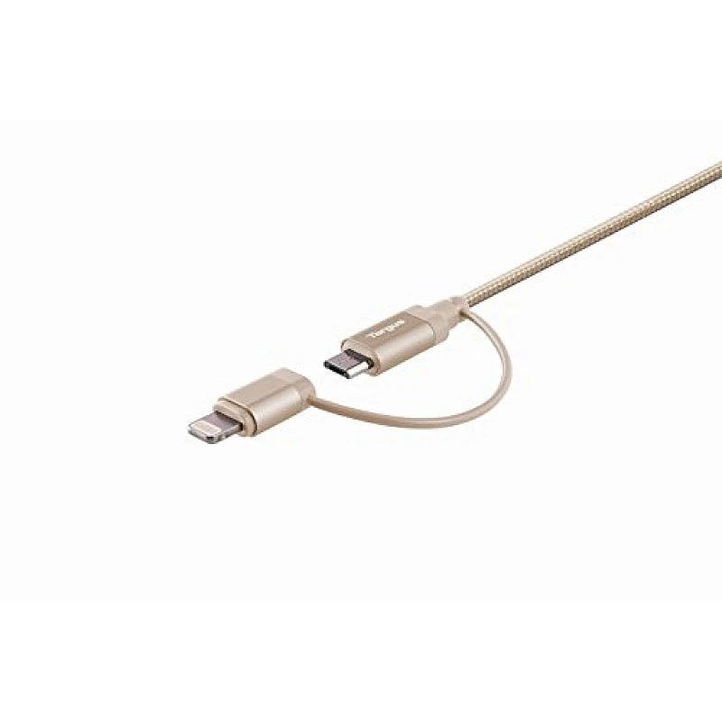 Targus ACC99507AP ALU Series 2-in-1 Lightning and Micro USB Cable (Gold) Targus ACC99507AP ALU Series 2-in-1 Lightning and Micro USB Cable (Gold)