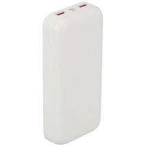 Amazon Basics 20000 mAh 22.5W Fast Charging Lithium Polymer Power Bank with Type C Cable Dual Input, Triple Output White