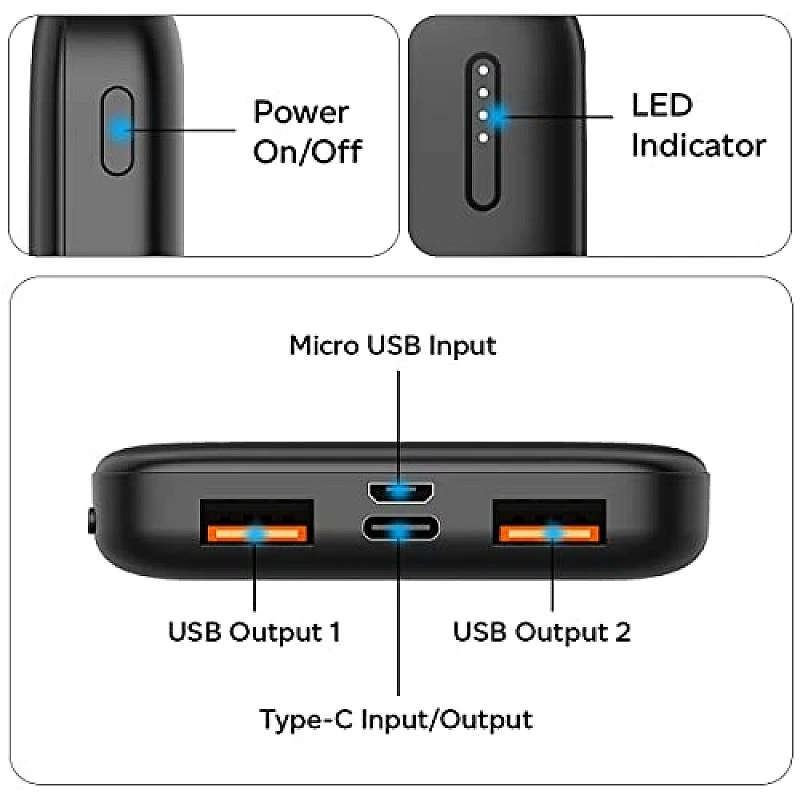 pTron Newly Launched Dynamo 10000mAh 22.5W Power Bank, Made in India, 20W PD Fast Charging (Black) pTron Newly Launched Dynamo 10000mAh 22.5W Power Bank, Made in India, 20W PD Fast Charging (Black)