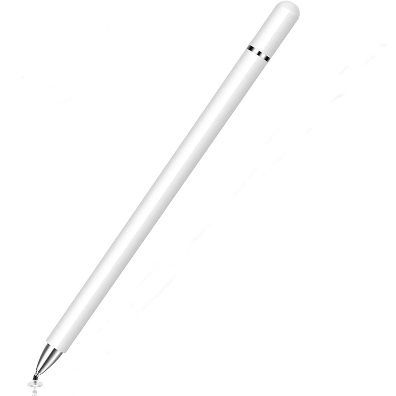 Dyazo Aluminum Super Light Weight Capacitive Stylus Pen for Touch Screen Devices with Fine Point Disc Compatible with All iOS and  (White)
