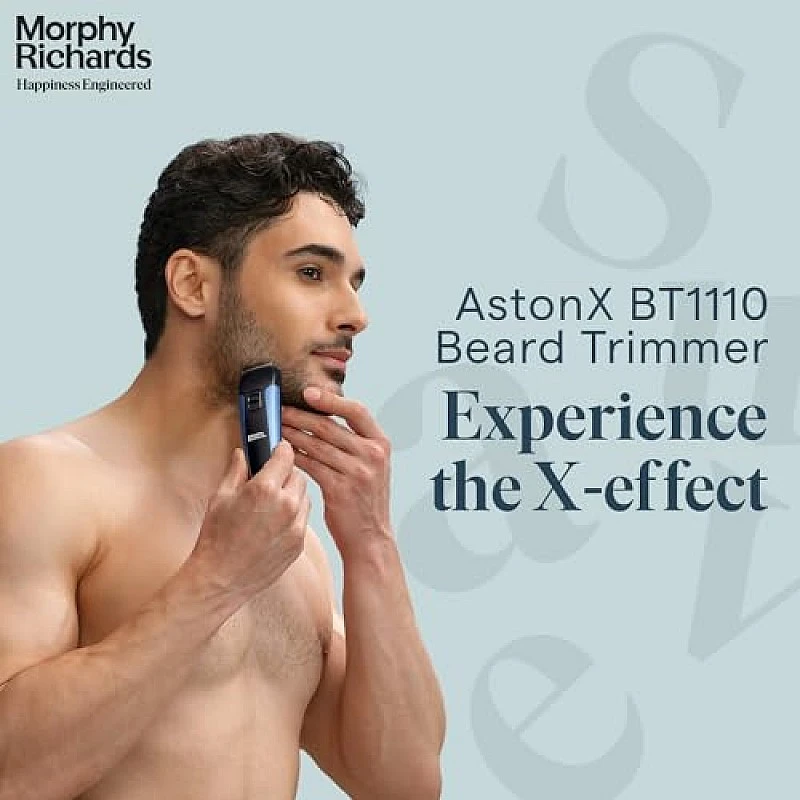 Morphy Richards AstonX BT1110 Beard Trimmer for Men Metallic Blue Black Morphy Richards AstonX BT1110 Beard Trimmer for Men Metallic Blue Black