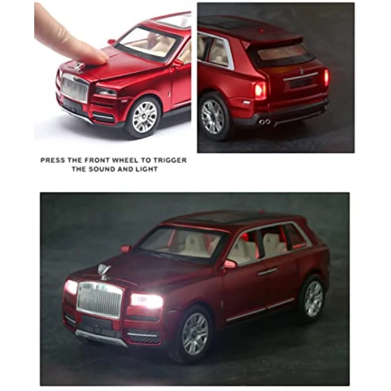 Jack Royal 1:24 Scale Die-Cast Rollls Cullinan with 6 Openable Doors Working Lights And Music, Pack of 1 Jack Royal 1:24 Scale Die-Cast Rollls Cullinan with 6 Openable Doors Working Lights And Music, Pack of 1