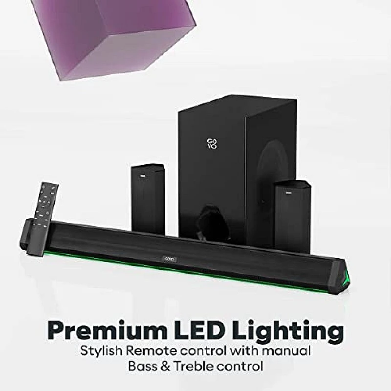 GOVO GOSURROUND 950 280W Soundbar, 5.1 Channel Home Theatre with 6.5" subwoofer (Platinum Black) GOVO GOSURROUND 950 280W Soundbar, 5.1 Channel Home Theatre with 6.5" subwoofer (Platinum Black)