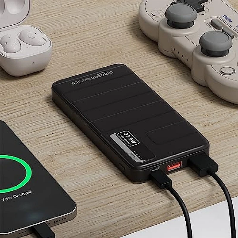 Airtree 10000mAh 22.5W Lithium-Polymer Power Bank Triple Output Fast Charging, Black, Type-C Cable Included Airtree 10000mAh 22.5W Lithium-Polymer Power Bank Triple Output Fast Charging, Black, Type-C Cable Included