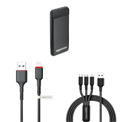 amazon basics 10000mAh 12W Lithium-Polymer Power Bank Dual Input, Dual Output Black amazon basics 10000mAh 12W Lithium-Polymer Power Bank Dual Input, Dual Output Black