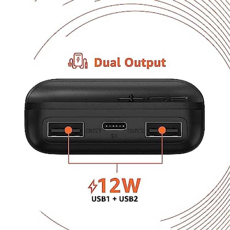 amazon basics 10000mAh 12W Lithium-Polymer Power Bank Dual Input, Dual Output Black amazon basics 10000mAh 12W Lithium-Polymer Power Bank Dual Input, Dual Output Black