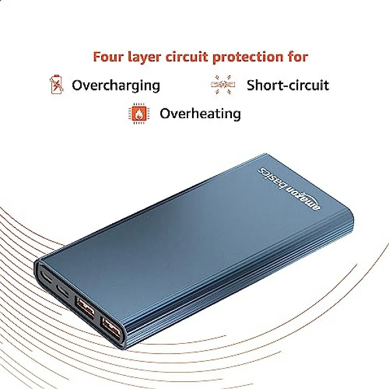 amazon basics 10000mAh 12W Lithium-Polymer Power Bank Dual Input, Dual Output Black amazon basics 10000mAh 12W Lithium-Polymer Power Bank Dual Input, Dual Output Black