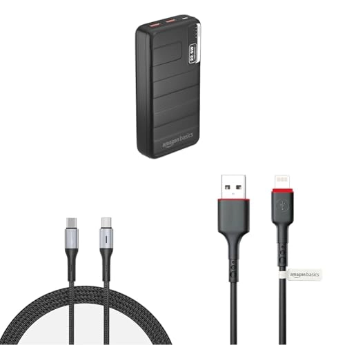 amazon basics 10000mAh 12W Lithium-Polymer Power Bank Dual Input, Dual Output Black amazon basics 10000mAh 12W Lithium-Polymer Power Bank Dual Input, Dual Output Black