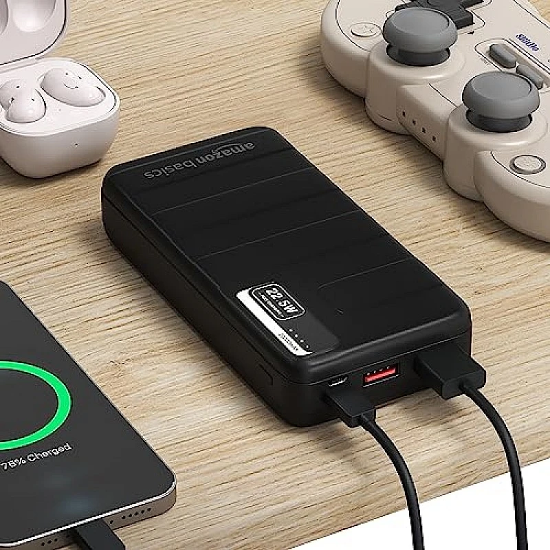 amazon basics 10000mAh 12W Lithium-Polymer Power Bank Dual Input, Dual Output Black amazon basics 10000mAh 12W Lithium-Polymer Power Bank Dual Input, Dual Output Black