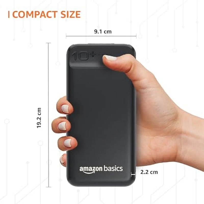 amazon basics 10000mAh 12W Lithium-Polymer Power Bank Dual Input, Dual Output Black amazon basics 10000mAh 12W Lithium-Polymer Power Bank Dual Input, Dual Output Black
