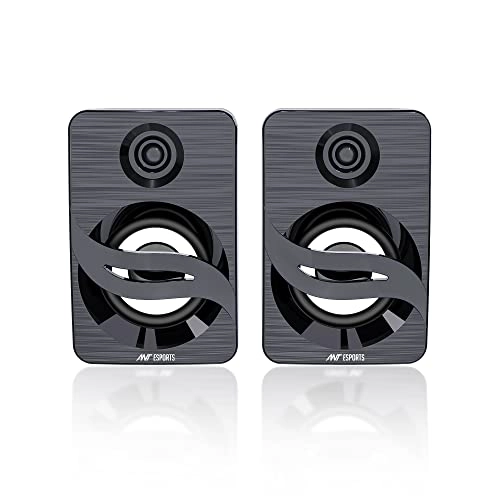 Ant Esports GS150 Computer Speakers, 2.0CH PC Speakers, in-line Volume Control, 6W USB Powered Stereo Desktop Speakers black