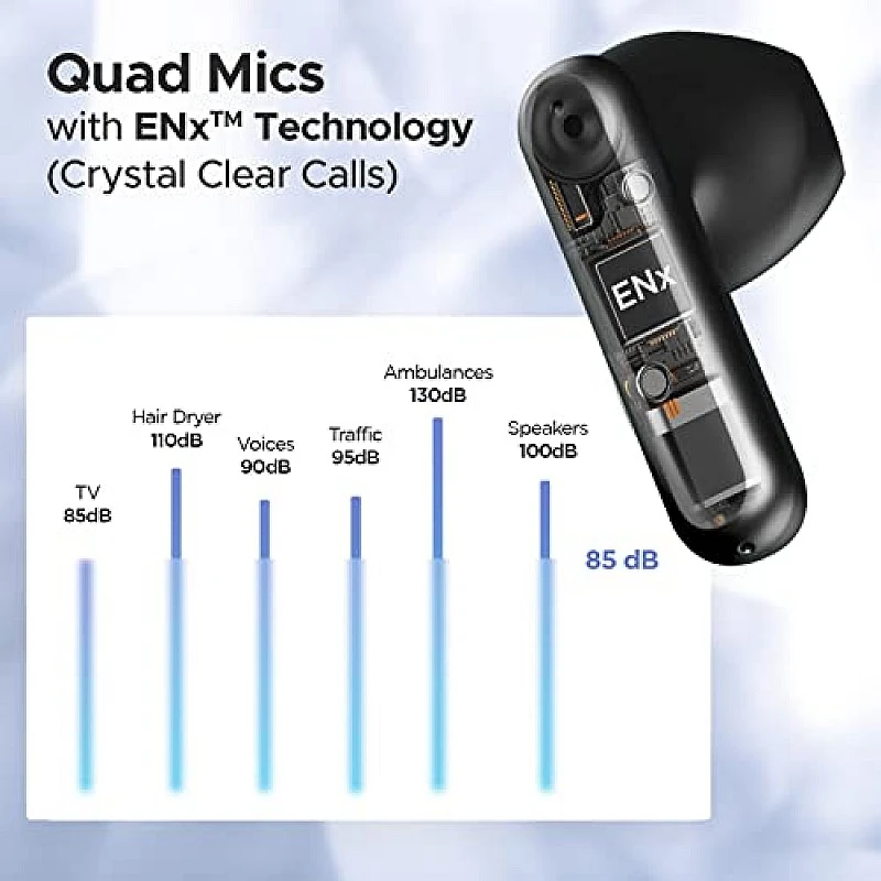 boAt Airdopes Genesis with 13MM Drivers, Quad Mics ENx™ Technology Low Latency, 54H (Active Black) boAt Airdopes Genesis with 13MM Drivers, Quad Mics ENx™ Technology Low Latency, 54H (Active Black)