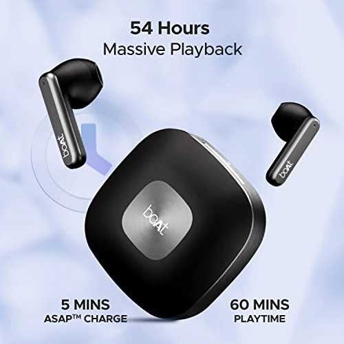 boAt Airdopes Genesis with 13MM Drivers, Quad Mics ENx™ Technology Low Latency, 54H (Active Black) boAt Airdopes Genesis with 13MM Drivers, Quad Mics ENx™ Technology Low Latency, 54H (Active Black)
