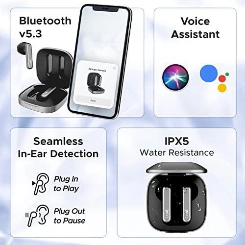 boAt Airdopes Genesis with 13MM Drivers, Quad Mics ENx™ Technology Low Latency, 54H (Active Black) boAt Airdopes Genesis with 13MM Drivers, Quad Mics ENx™ Technology Low Latency, 54H (Active Black)