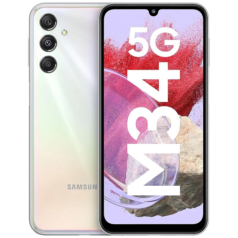 Samsung Galaxy M34 5G (Prism Silver,6GB,128GB)|120Hz sAMOLED Display Samsung Galaxy M34 5G (Prism Silver,6GB,128GB)|120Hz sAMOLED Display