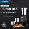 Crompton DS 500 BLK 500-Watt Mixer Grinder with Powertron Motor Motor Vent-X Technology (3 Stainless Steel Jars, Black Grey Crompton DS 500 BLK 500-Watt Mixer Grinder with Powertron Motor Motor Vent-X Technology (3 Stainless Steel Jars, Black Grey
