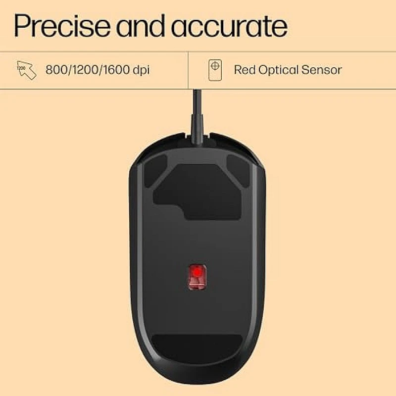 HP M070 Ergonomic Wired Mouse 1600 DPI with Adjustable DPI 1000-1200 3 Years Warranty HP M070 Ergonomic Wired Mouse 1600 DPI with Adjustable DPI 1000-1200 3 Years Warranty