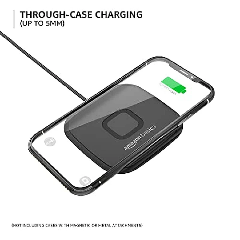 Amazon Basics 15W Qi-Certified Wireless Charging Square Pad Compatible with Pro-Black, Amazon Basics 15W Qi-Certified Wireless Charging Square Pad Compatible with Pro-Black,