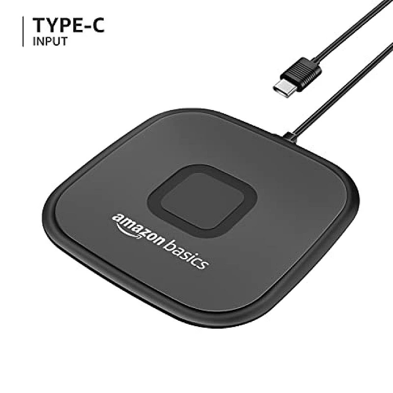 Amazon Basics 15W Qi-Certified Wireless Charging Square Pad Compatible with Pro-Black, Amazon Basics 15W Qi-Certified Wireless Charging Square Pad Compatible with Pro-Black,