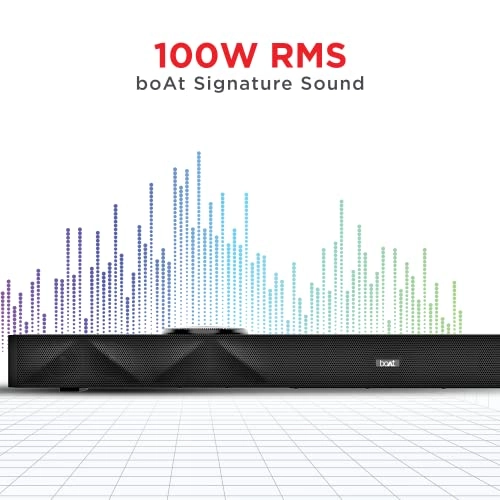 boAt Aavante Bar Raga Bluetooth Soundbar with 100W RMS Signature Sound, 2.2 Channel Built-in Subwoofers Pitch Black