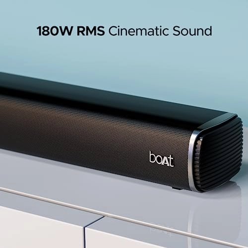 boAt Aavante Bar 2400 5.1CH Soundbar with 180W RMS, Wired Subwoofer, 2 Rear Satellites, Signature Sound (Premium Black) boAt Aavante Bar 2400 5.1CH Soundbar with 180W RMS, Wired Subwoofer, 2 Rear Satellites, Signature Sound (Premium Black)