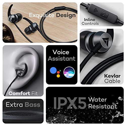 Boult Audio X1 Pro Wired Earphones with Type-C Port, (Black)