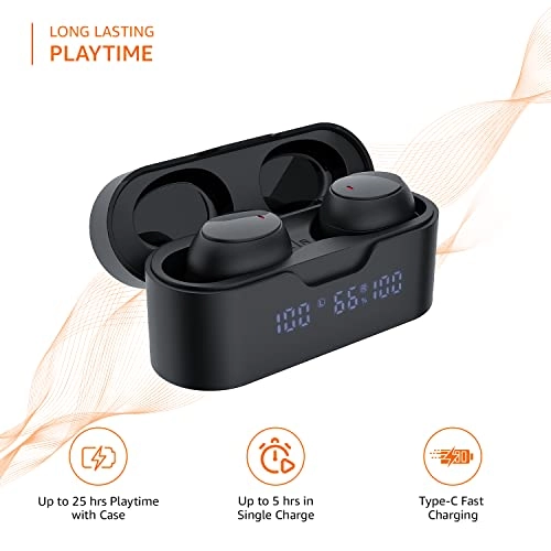 AmazonBasics Truly Wireless in Ear Earbuds with Built-in Mic Touch (Black) AmazonBasics Truly Wireless in Ear Earbuds with Built-in Mic Touch (Black)