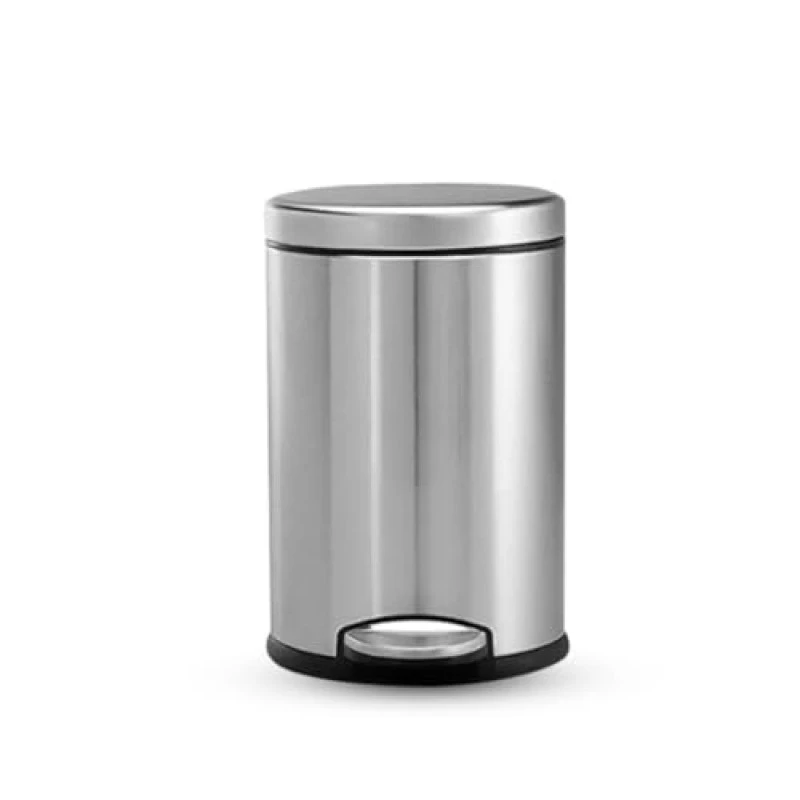 Mumma's LIFE Stainless Steel Plain Pedal Bin with Plastic Bucket And Lid Garbage Bin Trash Can, Round Shape Dustbin For Home Mumma's LIFE Stainless Steel Plain Pedal Bin with Plastic Bucket And Lid Garbage Bin Trash Can, Round Shape Dustbin For Home