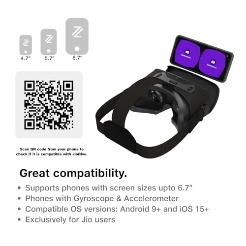 JioDive 360° VR Headset for Live Cricket & Sports | Black
