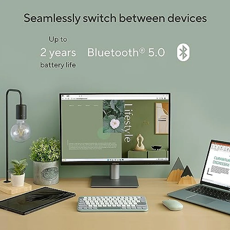 ASUS Marshmallow Kw100 Keyboard, Supports Up to 3 Devices Green Tea Latte ASUS Marshmallow Kw100 Keyboard, Supports Up to 3 Devices Green Tea Latte